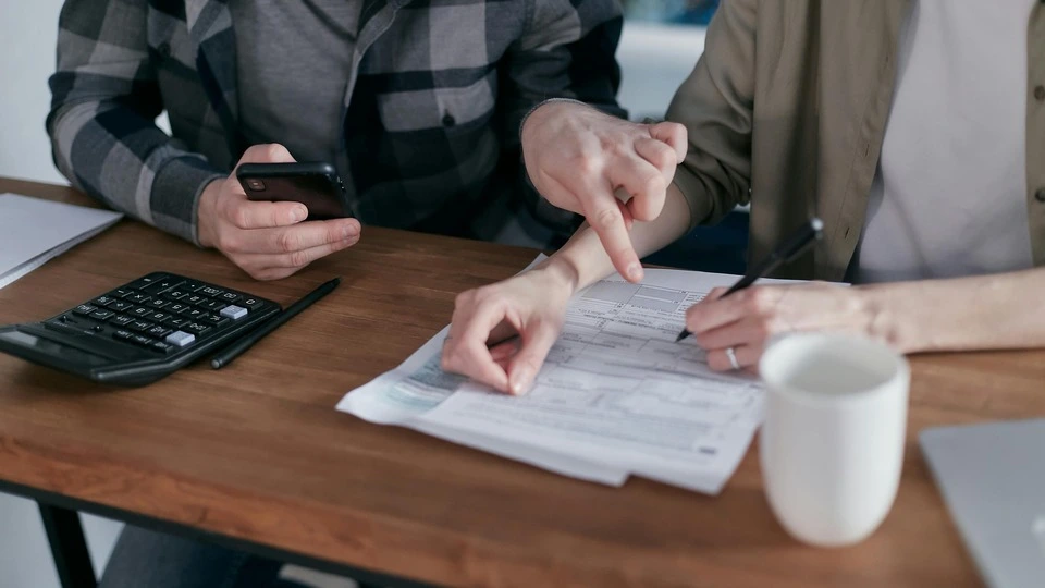 Couple looking at paperwork